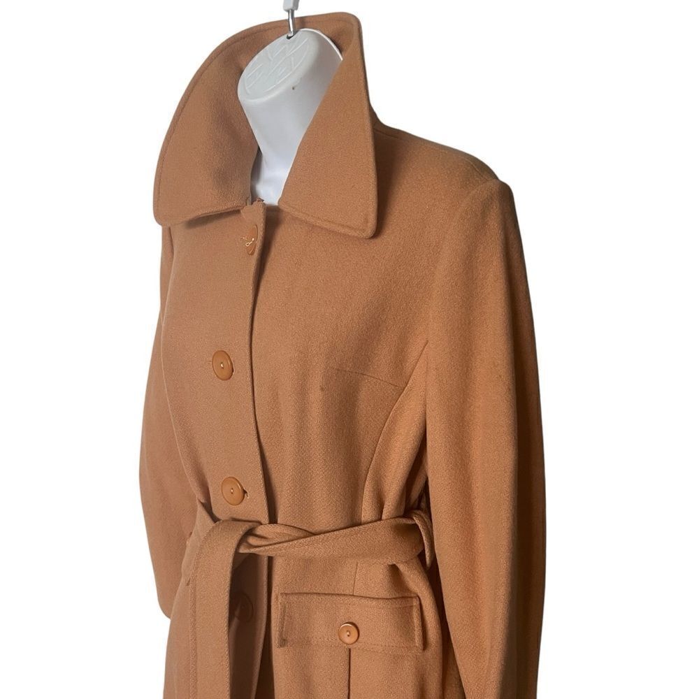 Vintage Classic Camel Wool Blend Coat - Size 10 - Picture 4 of 7